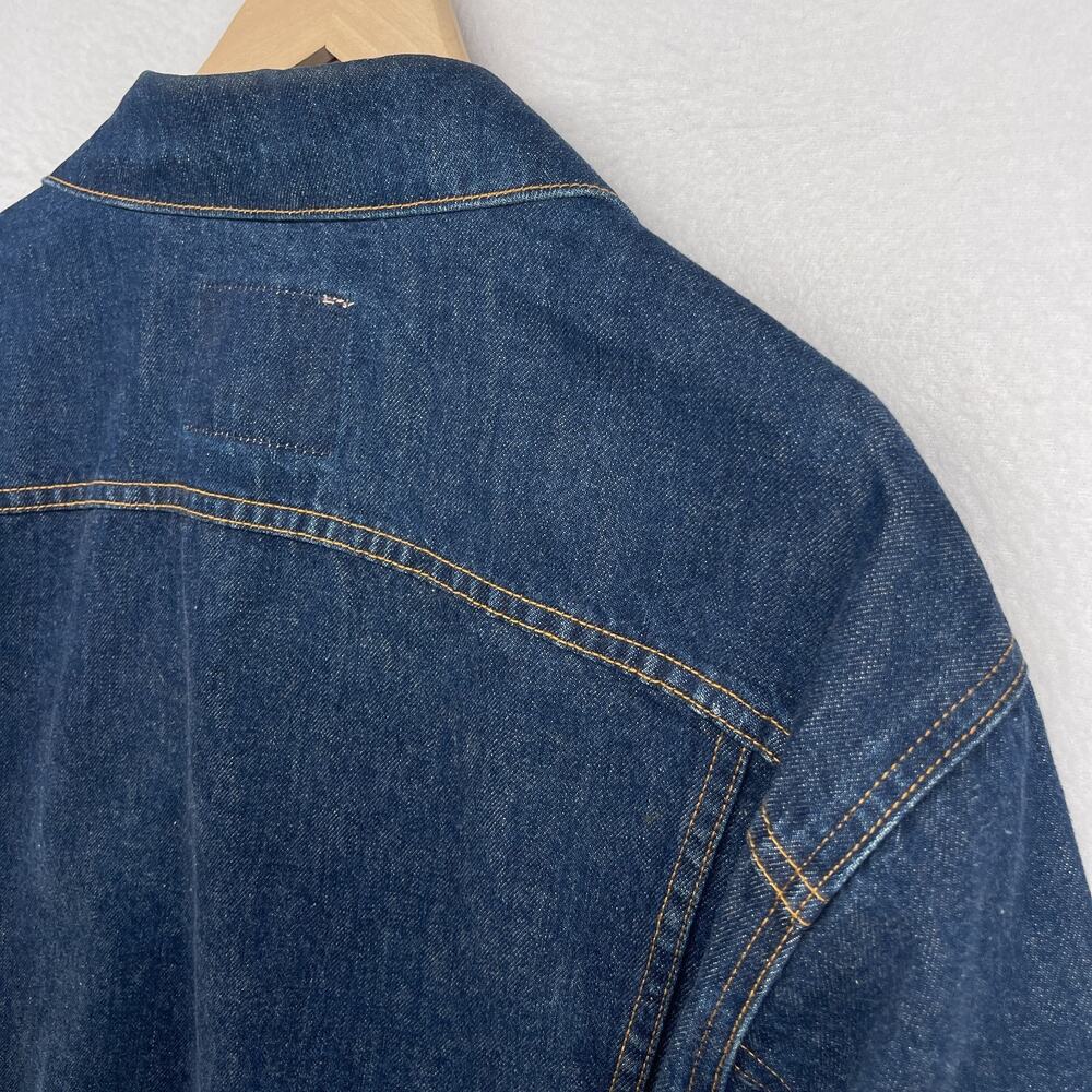 GAP Jacket Mens L 90s Y2K World Standard Jean Trucker Denim Cotton Blue VTG - Picture 9 of 13
